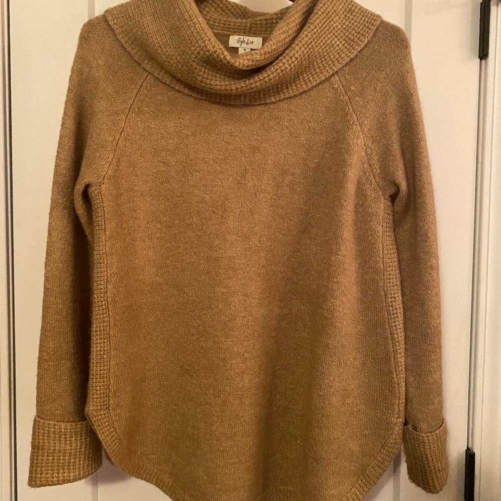 Style & Co Tan Cowl Neck Sweater